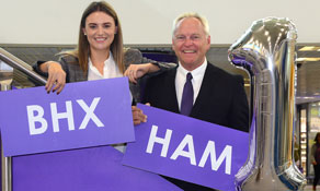 Flybe celebrates first anniversary of Birmingham to Hamburg route
