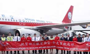 Sichuan Airlines arrives in Yangon