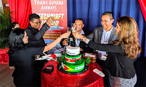Trans Guyana Airways arrives in Pengel from Ogle