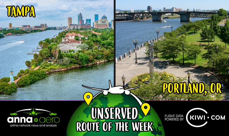 Tampa – Portland “Unserved Route of the Week” 404,000 searches powered by Kiwi.com (2)