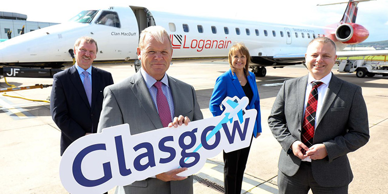 Loganair takes off from Glasgow to downtown Belfast