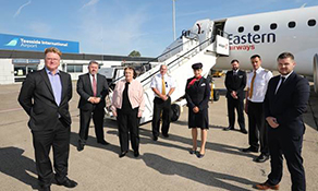 Eastern Airways takes off from Teesside to Heathrow