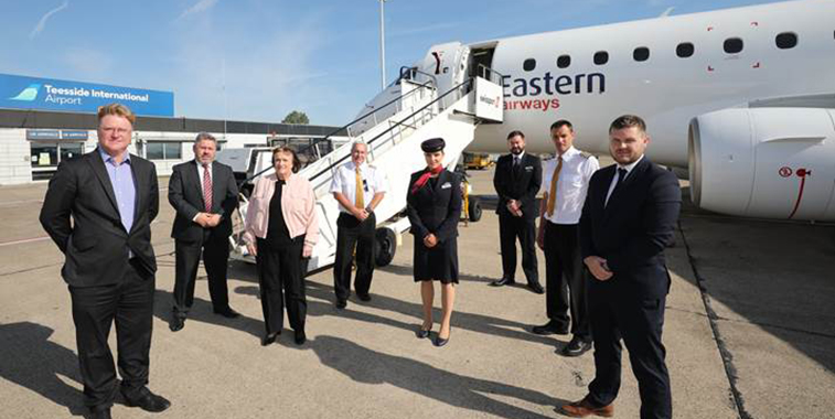 Eastern Airways takes off from Teesside to Heathrow