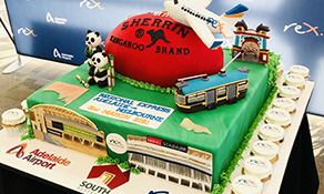 Adelaide Airport celebrates Rex launch to Melbourne with award-winning cake