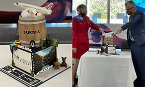 Launceston Airport celebrates Virgin Australia launch to Adelaide with spectacular cake